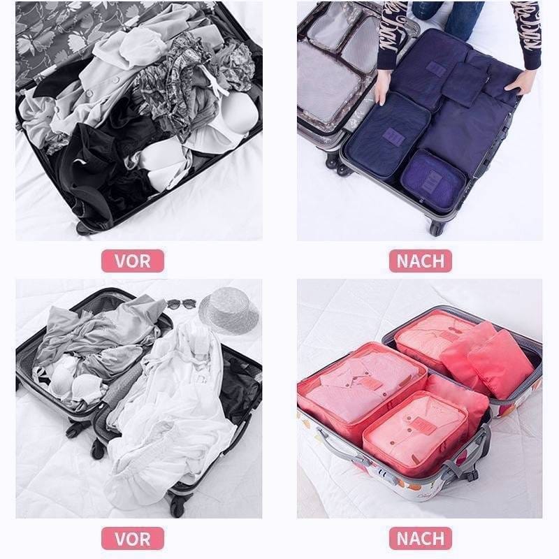 Portable Luggage Packing Cubes - 6 Pieces