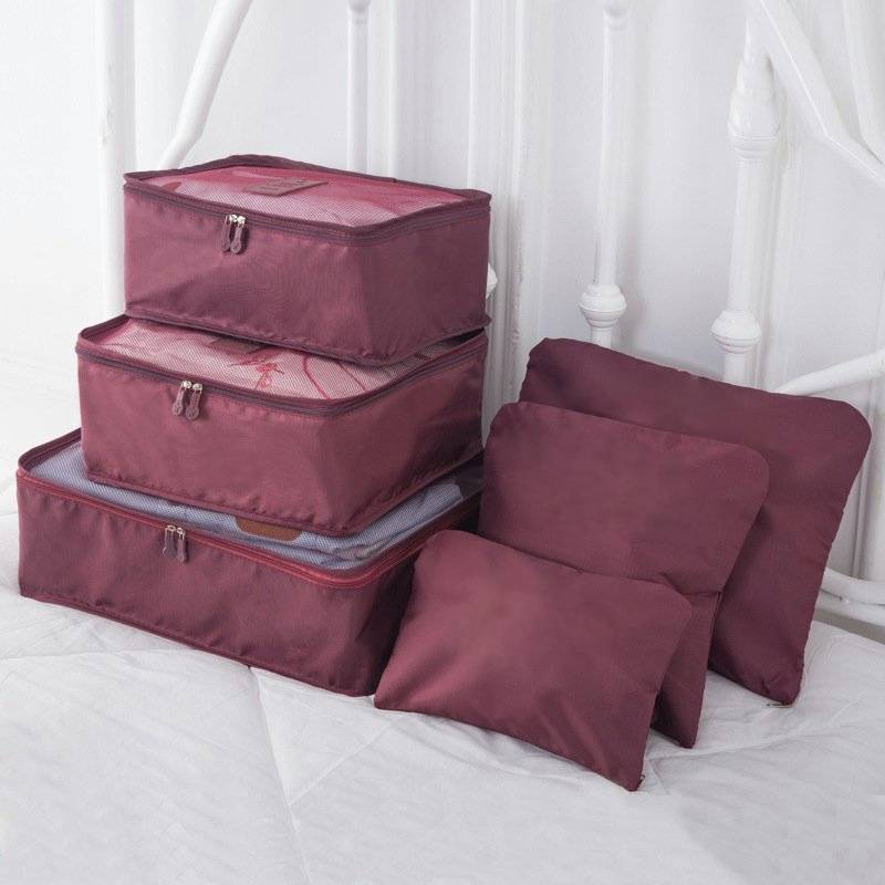 Portable Luggage Packing Cubes - 6 Pieces
