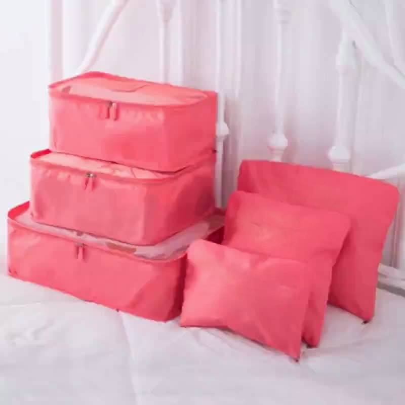 Portable Luggage Packing Cubes - 6 Pieces