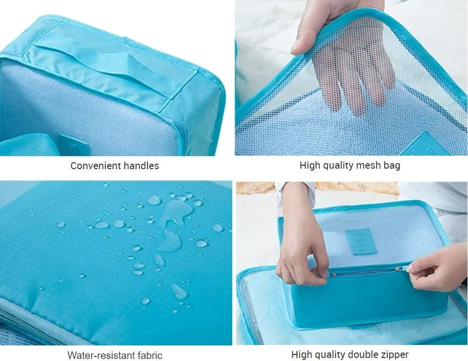 Portable Luggage Packing Cubes - 6 Pieces