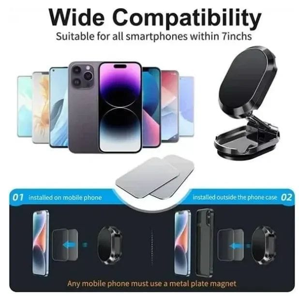 Last Day Promotion 49% OFF - Alloy Folding Magnetic Car Phone Holder