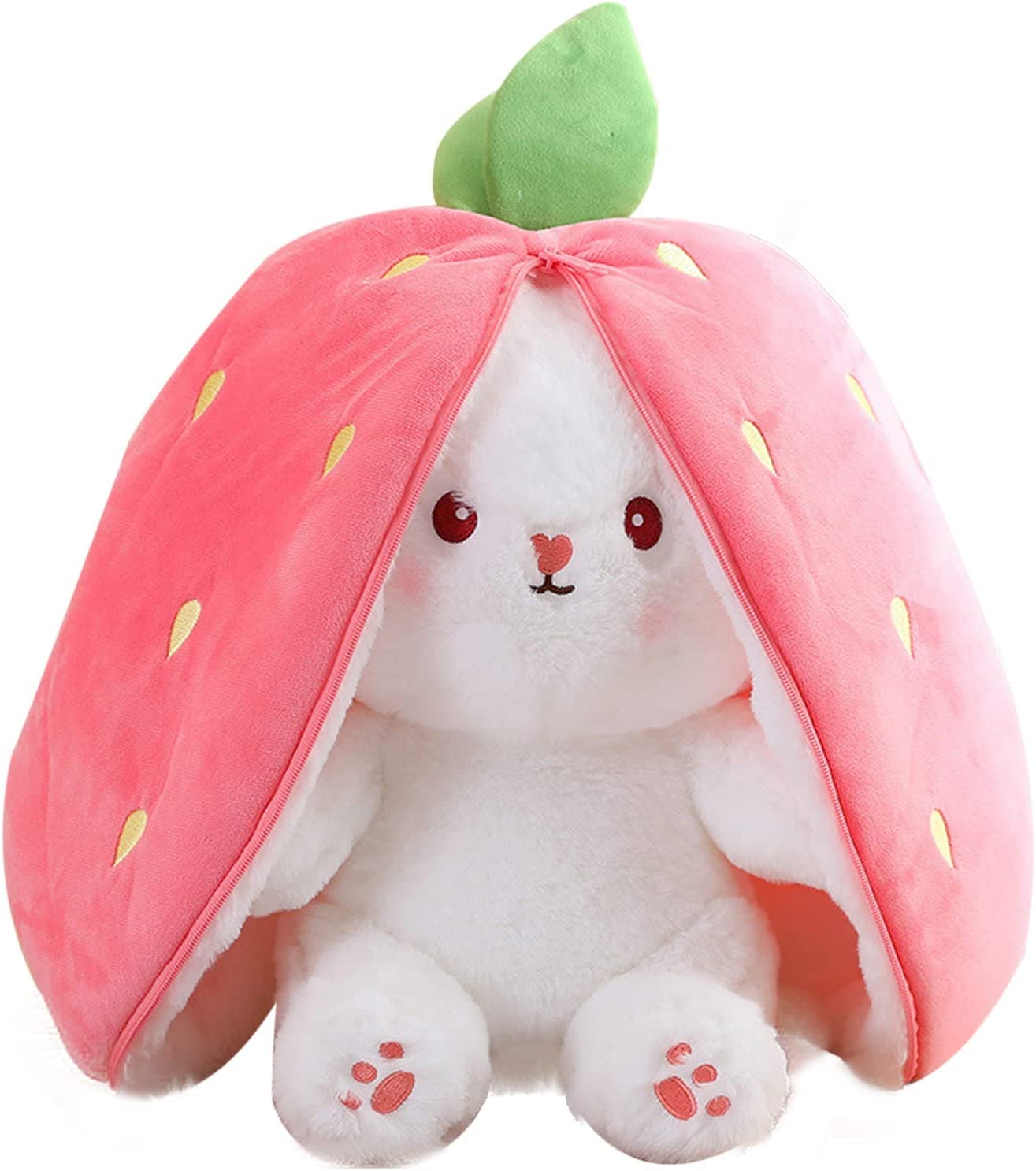 Strawberry Bunny Transformed into Little Rabbit Fruit Doll Plush Toy