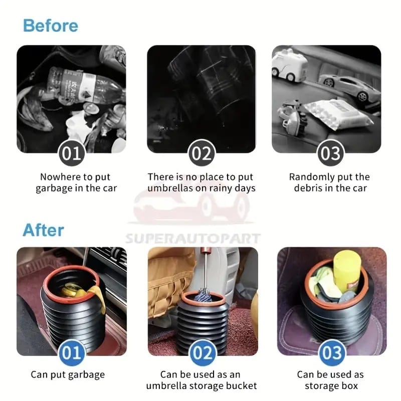 Portable Foldable Car Trash Bin Can