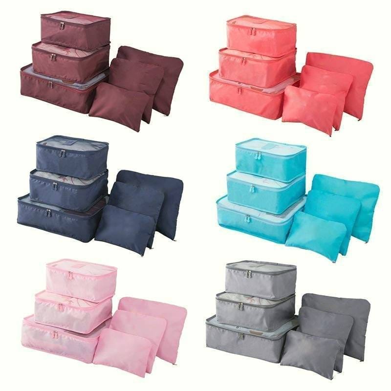 Portable Luggage Packing Cubes - 6 Pieces