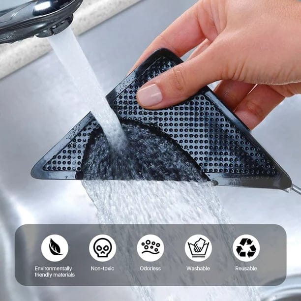Reusable Corner Area Carpet Rug Grippers - Rubber Anti Curling Non Slip Skid Pads