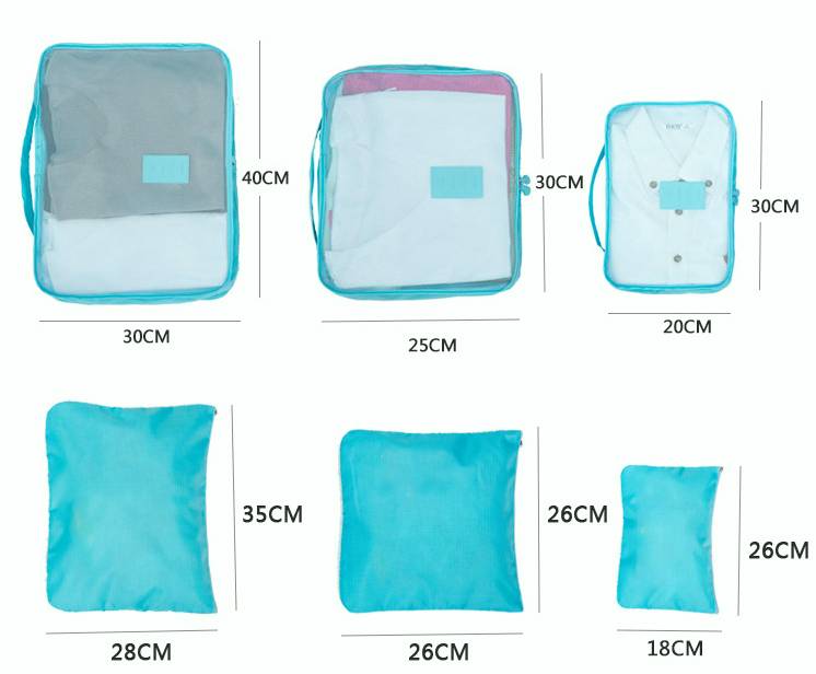 Portable Luggage Packing Cubes - 6 Pieces