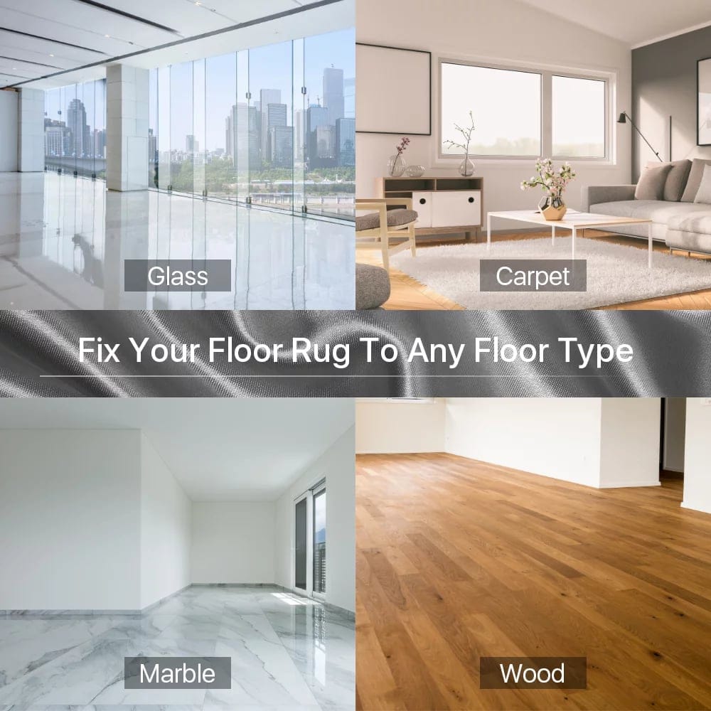 Reusable Corner Area Carpet Rug Grippers - Rubber Anti Curling Non Slip Skid Pads