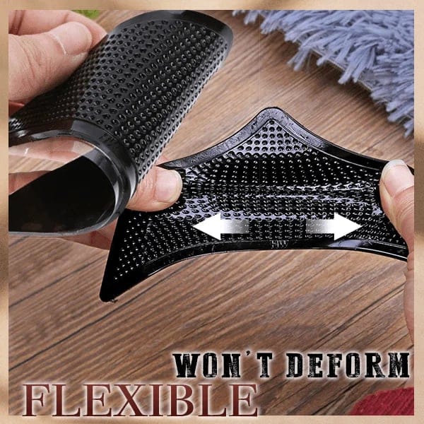 Reusable Corner Area Carpet Rug Grippers - Rubber Anti Curling Non Slip Skid Pads