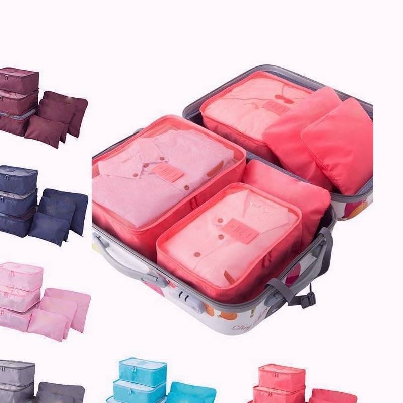 Portable Luggage Packing Cubes - 6 Pieces