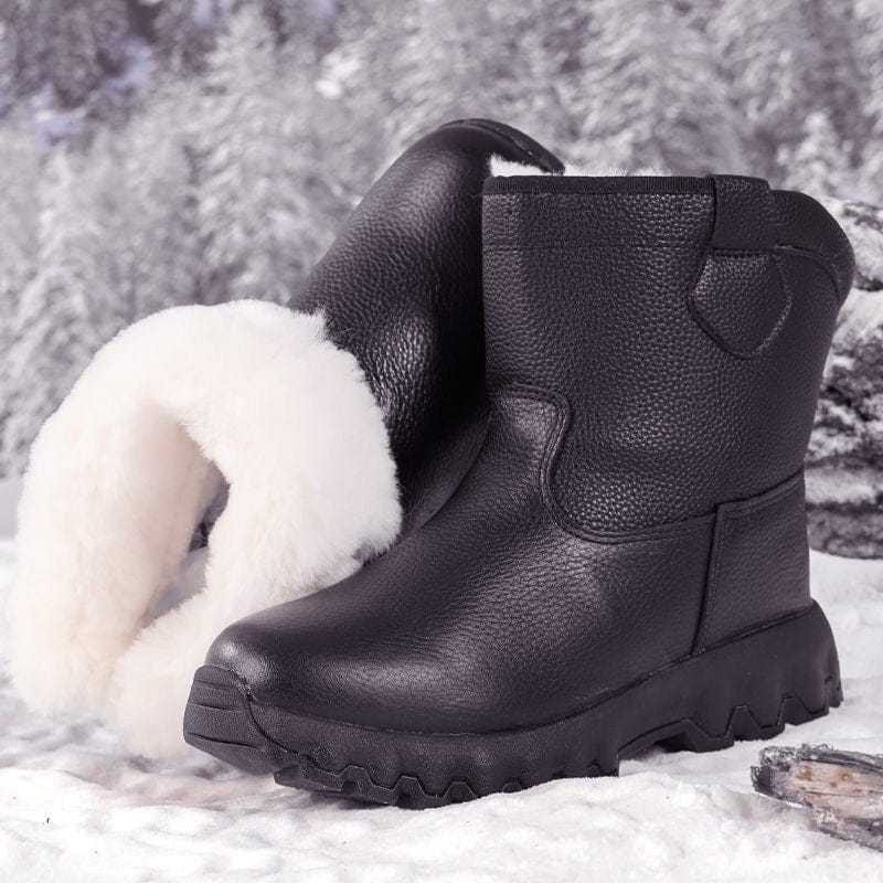 Winter Specials Plush Lining Warm Leather Snow Boots