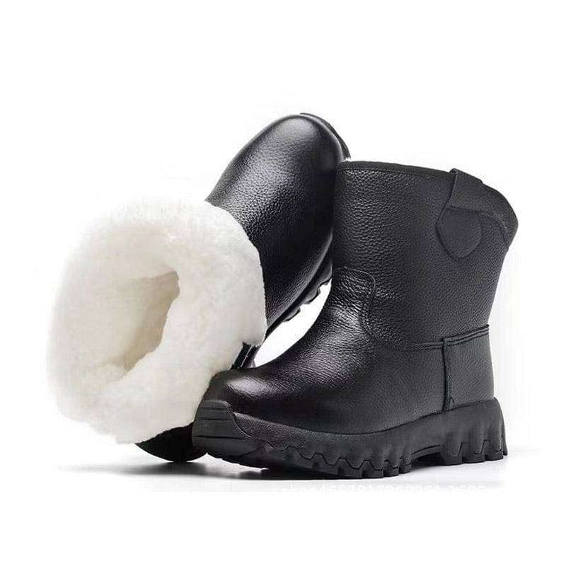 Winter Specials Plush Lining Warm Leather Snow Boots